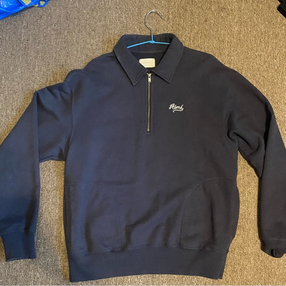 Aime Leon Dore Chain Stitch Quarter Zip
Sweatshirt F/W 21 gray/navy